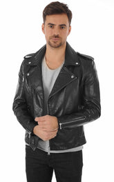 Men Genuine Leather Jacket MJ 10